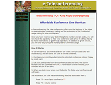 Tablet Screenshot of e-teleconferencing.com